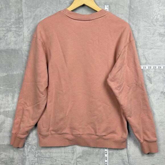 Nike Pink Crewneck Sweatshirt Multi Swoosh Embroidery Women Sz Medium Y2K Casual - Picture 7 of 8